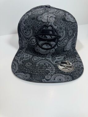Lowrider Black Charcoal Paisley Snapback Hat with Embroidered Logo